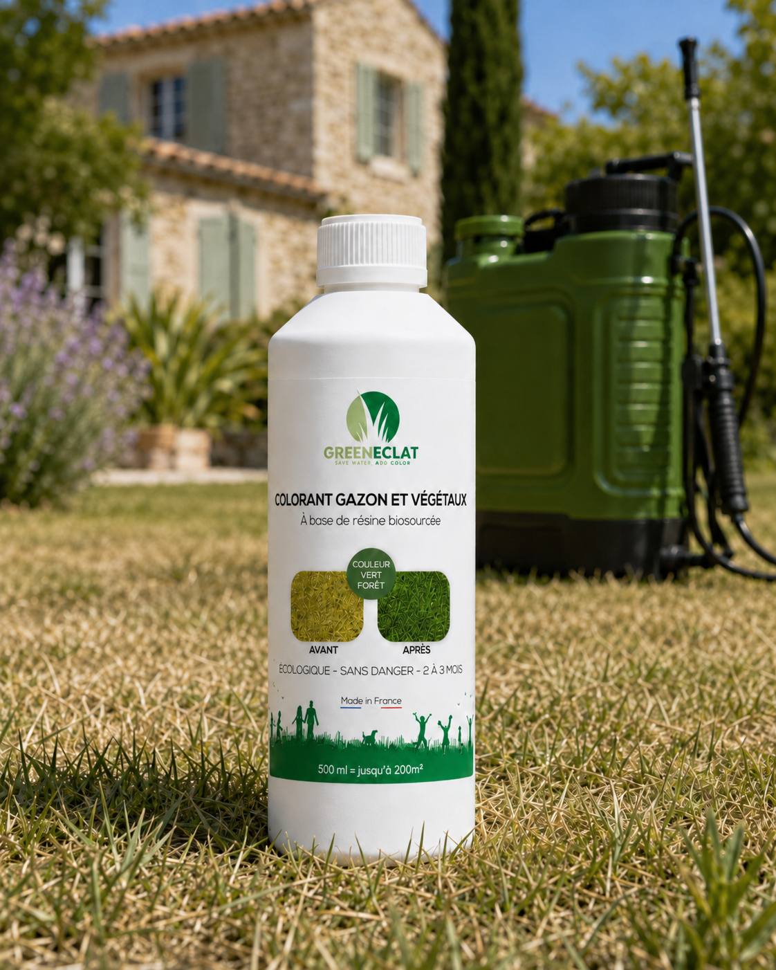 Colorant Gazon & Végétaux Vert Forêt — 500 mL (jusqu'à 200 m²)
