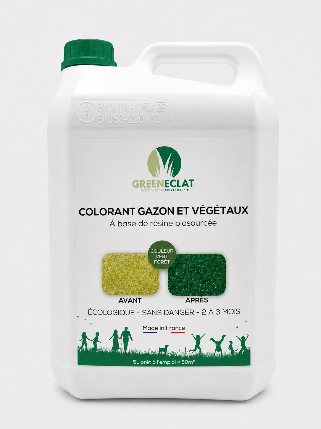 Bidon 5 L Greeneclat prêt à l'emploi Vert Forêt — colorant gazon et végétaux